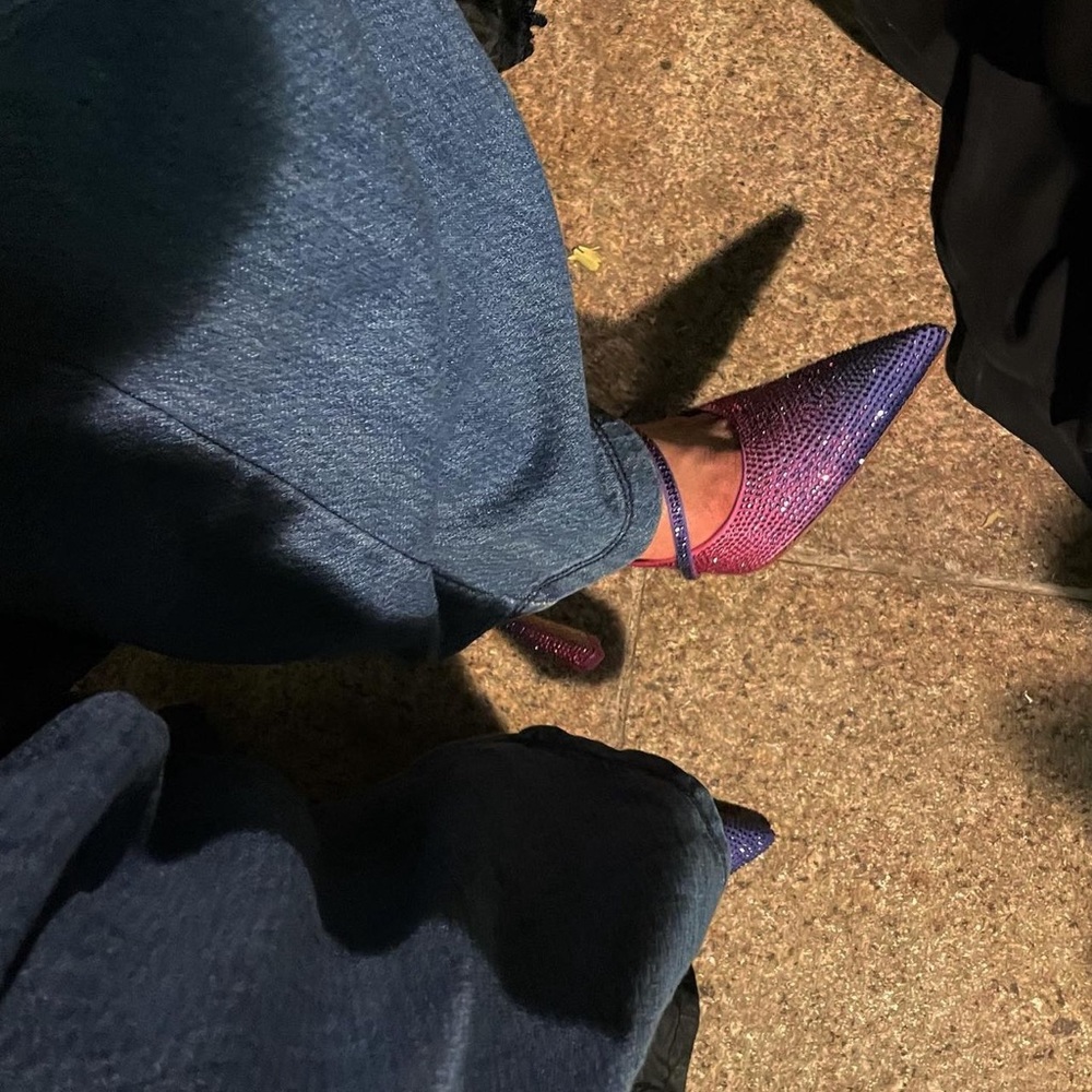 Zara Rhinestone Heeled Mules - Picture 3 of 12